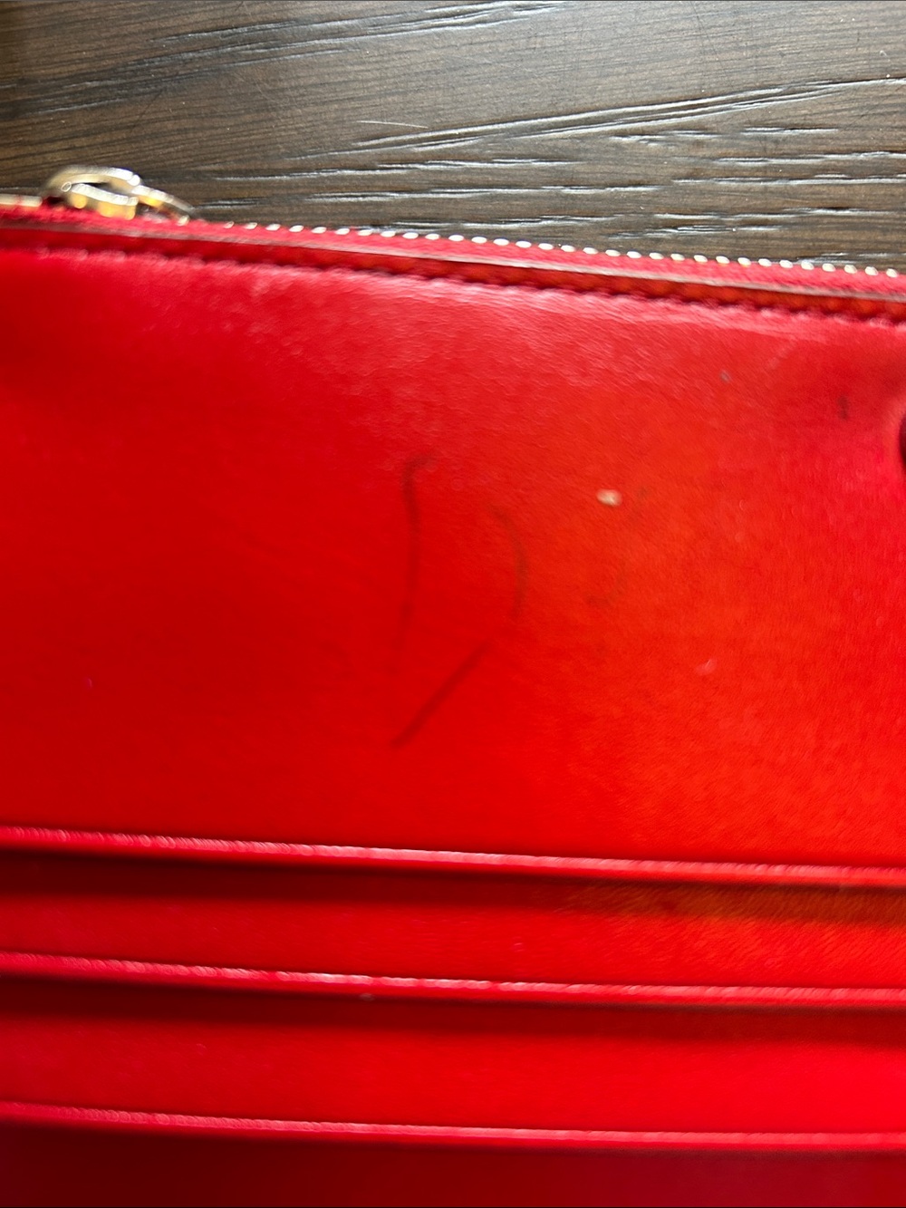 Tory Burch Robinson Spazzolato Zip Slim Red Patent Leather Zip Wallet - Picture 8 of 10
